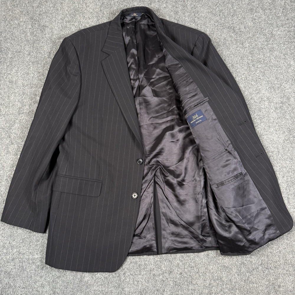 Brooks Brothers 346 Blazer Mens 41R Navy Blue Pinstripe Wool Sport Coat 00061027
